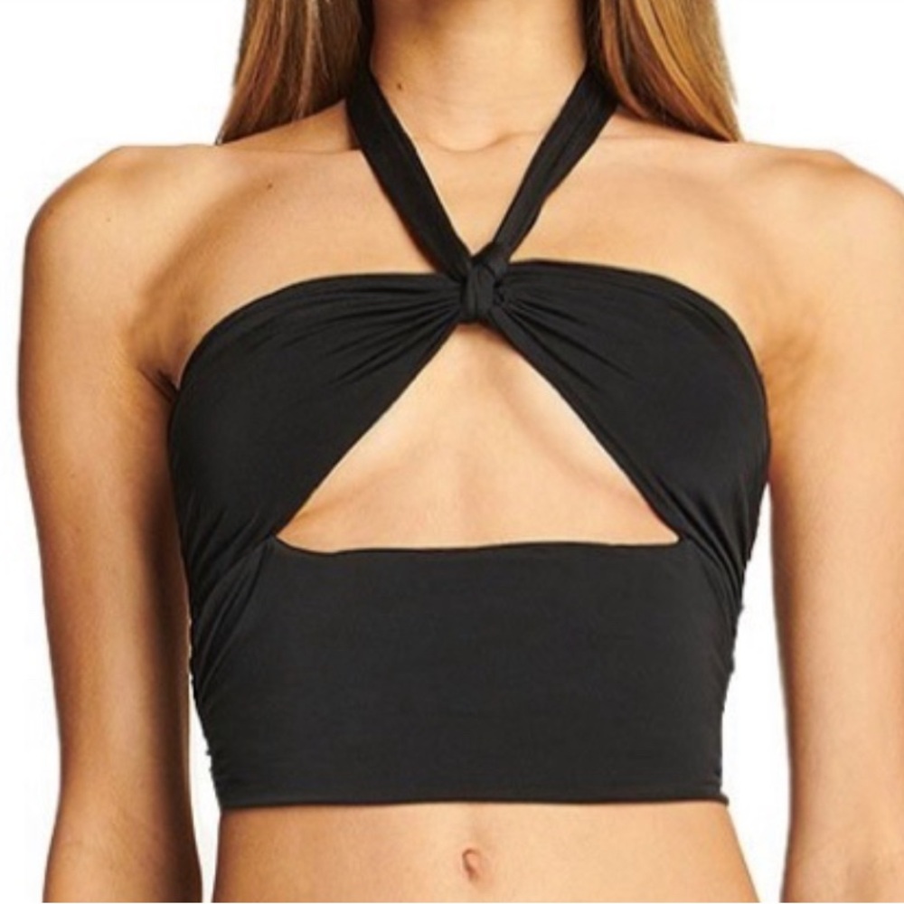I.AM.GIA Isabella Cropped Bandeau Black Tank Top Small